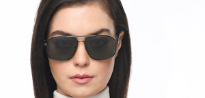 Gunmetal Rectangle Full Rim Unisex Sunglasses by John Jacobs-209961