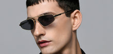 Load image into Gallery viewer, Gold Geometric Full Rim Unisex Sunglasses by Lenskart STUDIO-221955