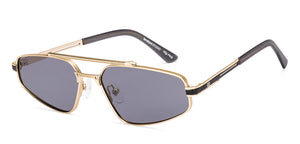 Gold Geometric Full Rim Unisex Sunglasses by Lenskart STUDIO-221955
