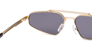 Gold Geometric Full Rim Unisex Sunglasses by Lenskart STUDIO-221955
