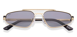 Gold Geometric Full Rim Unisex Sunglasses by Lenskart STUDIO-221955