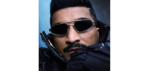 Gold Geometric Full Rim Unisex Sunglasses by Lenskart STUDIO-221955