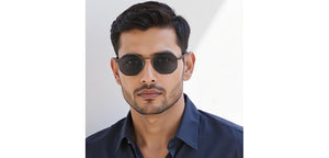 Gunmetal Geometric Full Rim Unisex Sunglasses by John Jacobs-222548