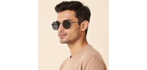 Gunmetal Geometric Full Rim Unisex Sunglasses by John Jacobs-222548