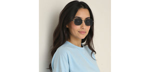 Gunmetal Hexagonal Full Rim Unisex Sunglasses by Lenskart-232021