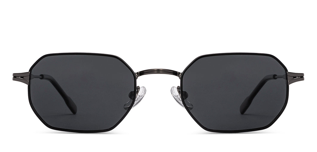 Gunmetal Hexagonal Full Rim Unisex Sunglasses by Lenskart-232021