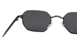 Gunmetal Hexagonal Full Rim Unisex Sunglasses by Lenskart-232021