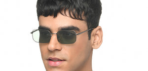 Gunmetal Rectangle/ Square Full Rim Unisex Sunglasses by Vincent Chase Polarized-216019