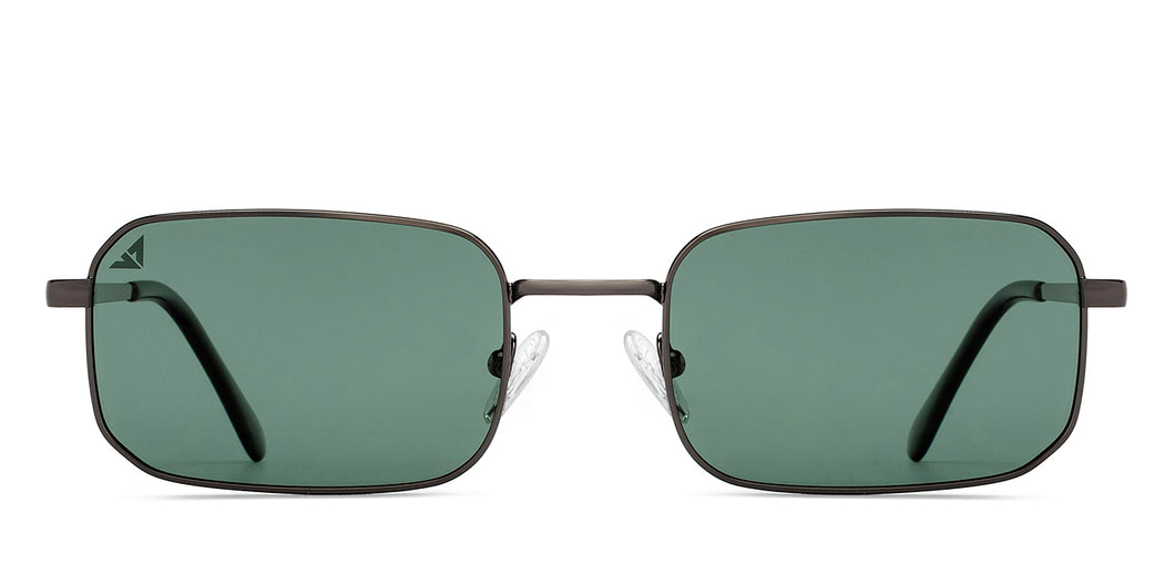 Gunmetal Rectangle/ Square Full Rim Unisex Sunglasses by Vincent Chase Polarized-216019