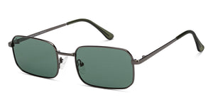 Gunmetal Rectangle/ Square Full Rim Unisex Sunglasses by Vincent Chase Polarized-216019