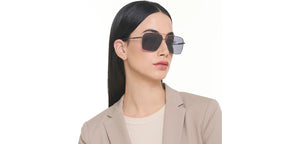 Gunmetal Rectangle Full Rim Unisex Sunglasses by Vincent Chase Polarized-221007