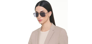 Gunmetal Rectangle Full Rim Unisex Sunglasses by Vincent Chase Polarized-221007