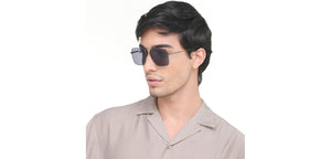 Gunmetal Rectangle Full Rim Unisex Sunglasses by Vincent Chase Polarized-221007