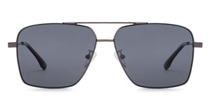 Gunmetal Rectangle Full Rim Unisex Sunglasses by Vincent Chase Polarized-221007