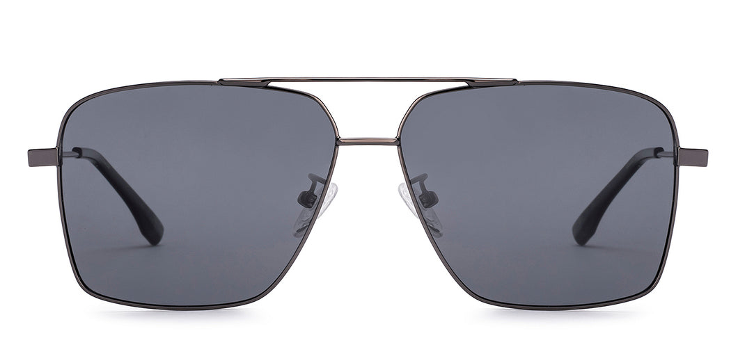 Gunmetal Rectangle Full Rim Unisex Sunglasses by Vincent Chase Polarized-221007
