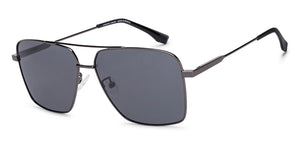 Gunmetal Rectangle Full Rim Unisex Sunglasses by Vincent Chase Polarized-221007
