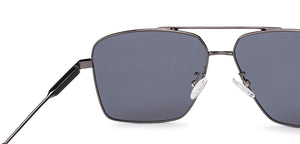 Gunmetal Rectangle Full Rim Unisex Sunglasses by Vincent Chase Polarized-221007