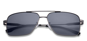 Gunmetal Rectangle Full Rim Unisex Sunglasses by Vincent Chase Polarized-221007