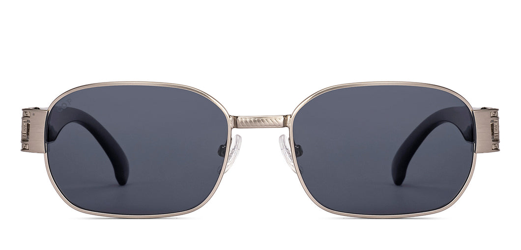 Gunmetal Rectangle Full Rim Unisex Sunglasses by Vincent Chase Polarized-224456