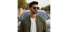 Load image into Gallery viewer, Gunmetal Square Full Rim Unisex Sunglasses by Vincent Chase Polarized-229018