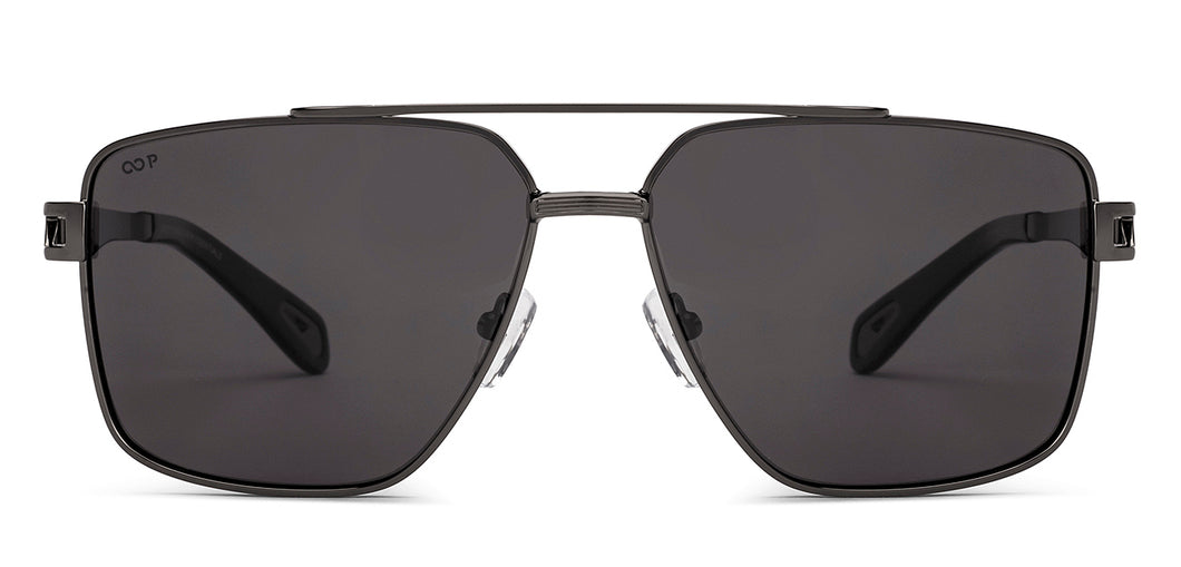 Gunmetal Square Full Rim Unisex Sunglasses by Vincent Chase Polarized-229018