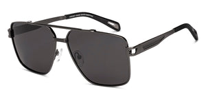 Gunmetal Square Full Rim Unisex Sunglasses by Vincent Chase Polarized-229018
