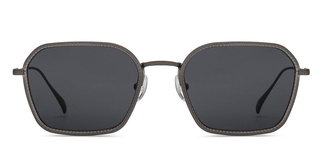 Gunmetal Square Full Rim Unisex Sunglasses by John Jacobs-215332