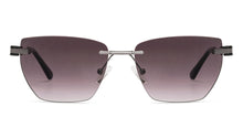 Load image into Gallery viewer, Gunmetal Rectangle/ Square Rimless Unisex Sunglasses by Vincent Chase-229192