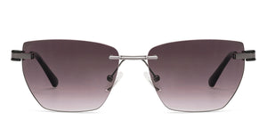 Gunmetal Rectangle/ Square Rimless Unisex Sunglasses by Vincent Chase-229192