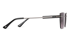Gunmetal Rectangle/ Square Rimless Unisex Sunglasses by Vincent Chase-229192
