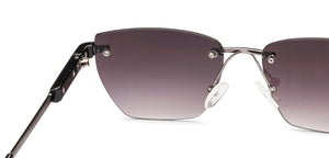 Gunmetal Rectangle/ Square Rimless Unisex Sunglasses by Vincent Chase-229192