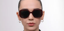 Load image into Gallery viewer, Maroon Rectangle Full Rim Women Sunglasses by John Jacobs-225413