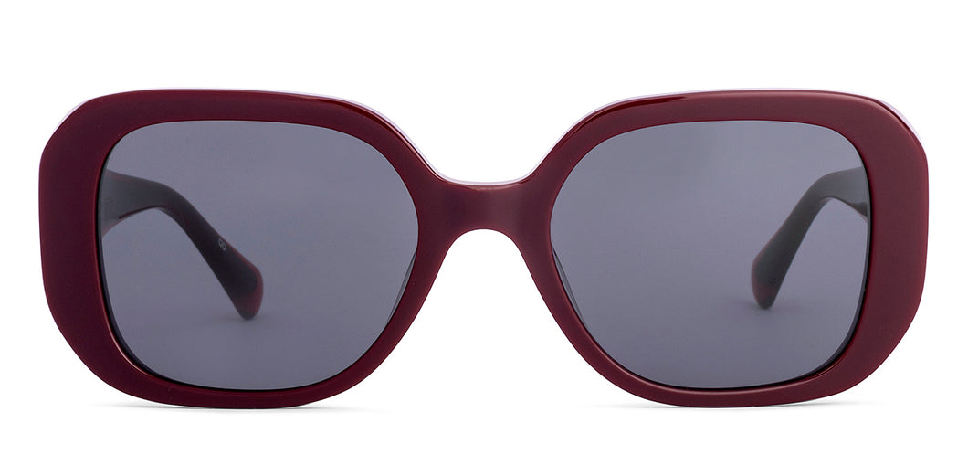 Maroon Rectangle Full Rim Women Sunglasses by John Jacobs-225413