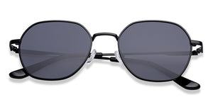 Black Geometric Full Rim Unisex Sunglasses by Vincent Chase Polarized-221938
