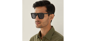 BLACK Wayfarer Full Rim Unisex Sunglasses by Vincent Chase Polarized-228750