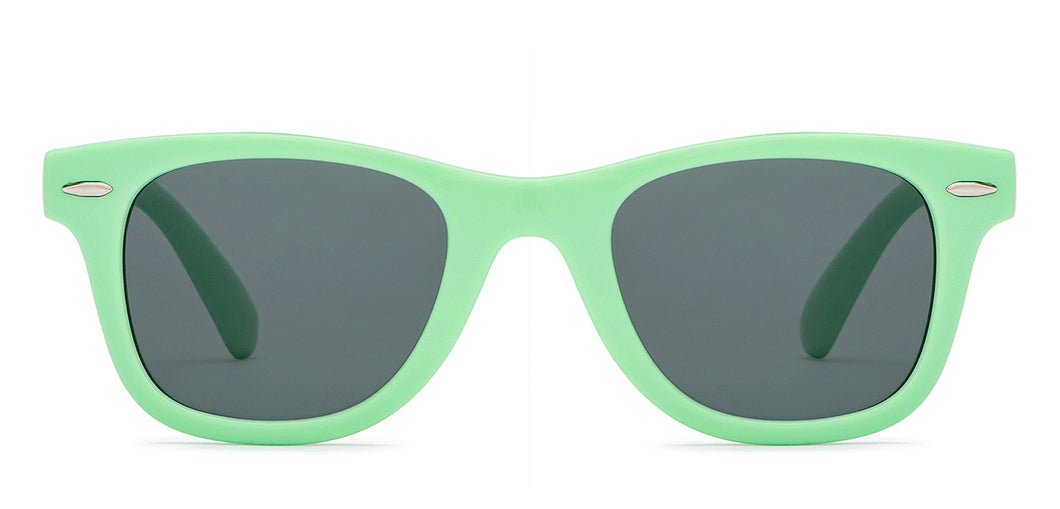Green Wayfarer Full Rim Kids Sunglasses by Hooper-209626