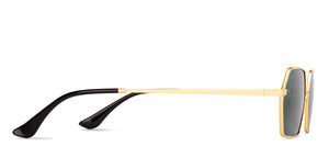 Gold Geometric Full Rim Unisex Sunglasses by Lenskart-232001
