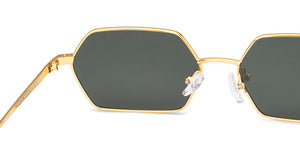 Gold Geometric Full Rim Unisex Sunglasses by Lenskart-232001