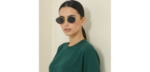 Gold Oval Full Rim Unisex Sunglasses by Lenskart-232014
