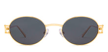 Load image into Gallery viewer, Gold Oval Full Rim Unisex Sunglasses by Lenskart-232014