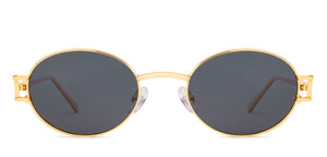 Gold Oval Full Rim Unisex Sunglasses by Lenskart-232014