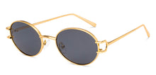 Load image into Gallery viewer, Gold Oval Full Rim Unisex Sunglasses by Lenskart-232014