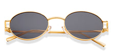 Load image into Gallery viewer, Gold Oval Full Rim Unisex Sunglasses by Lenskart-232014
