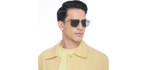 Silver Aviator Full Rim Unisex Sunglasses by John Jacobs-225731