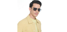 Load image into Gallery viewer, Silver Aviator Full Rim Unisex Sunglasses by John Jacobs-225731