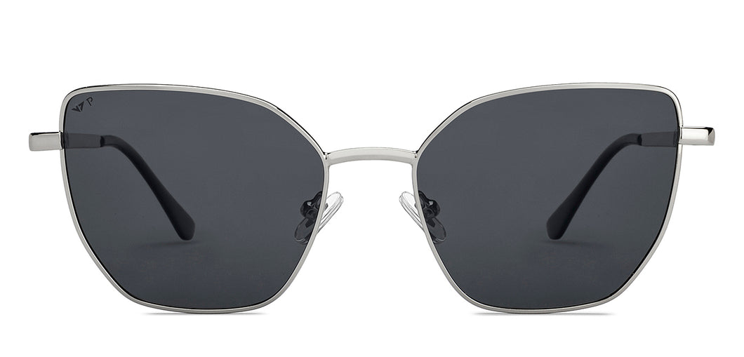 Silver Cat Eye Full Rim Women Sunglasses by Vincent Chase Polarized-213228