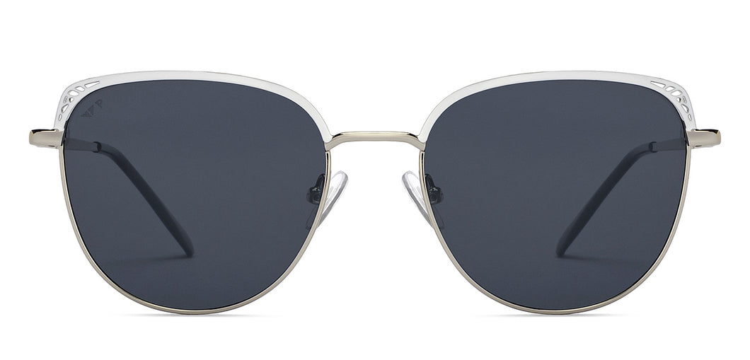 Silver Cat Eye Full Rim Women Sunglasses by Vincent Chase Polarized-213245