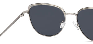 Silver Cat Eye Full Rim Women Sunglasses by Vincent Chase Polarized-213245