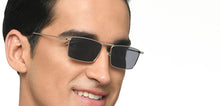 Load image into Gallery viewer, Silver Rectangle/ Square Full Rim Unisex Sunglasses by Vincent Chase Polarized-213223