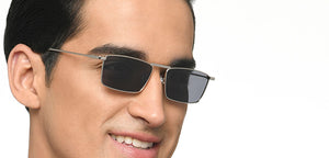 Silver Rectangle/ Square Full Rim Unisex Sunglasses by Vincent Chase Polarized-213223